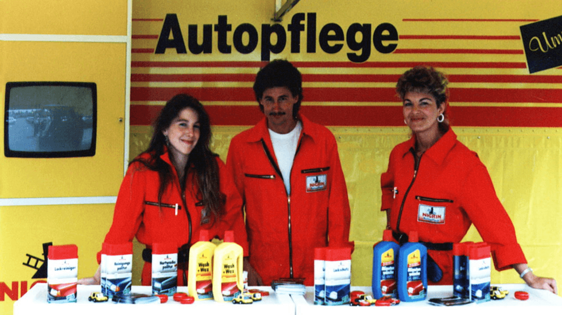 NIGRIN trade show booth in the 1990s