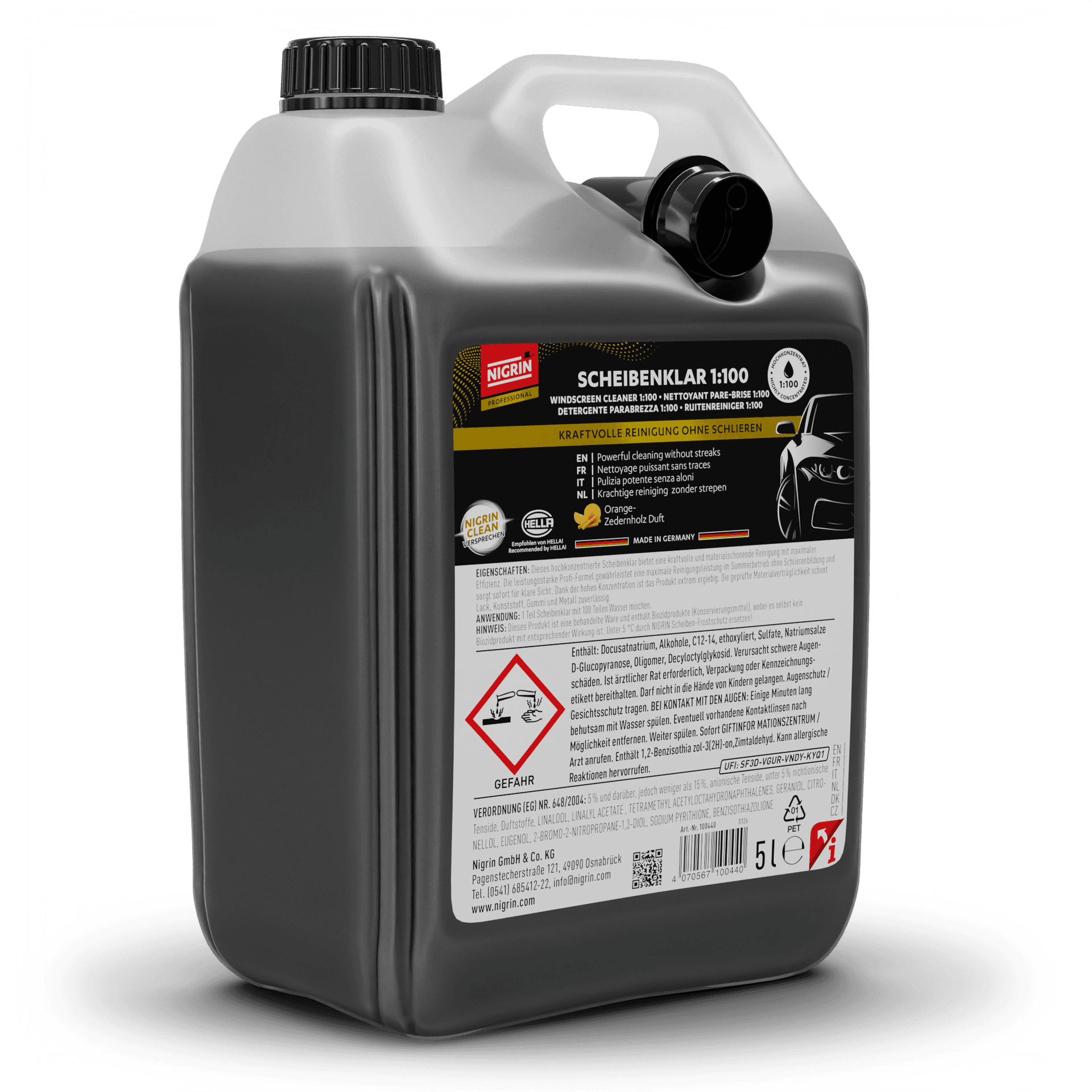 PROFESSIONAL Windshield Cleaner Concentrate 1:100 5 L Orange & Cedarwood
