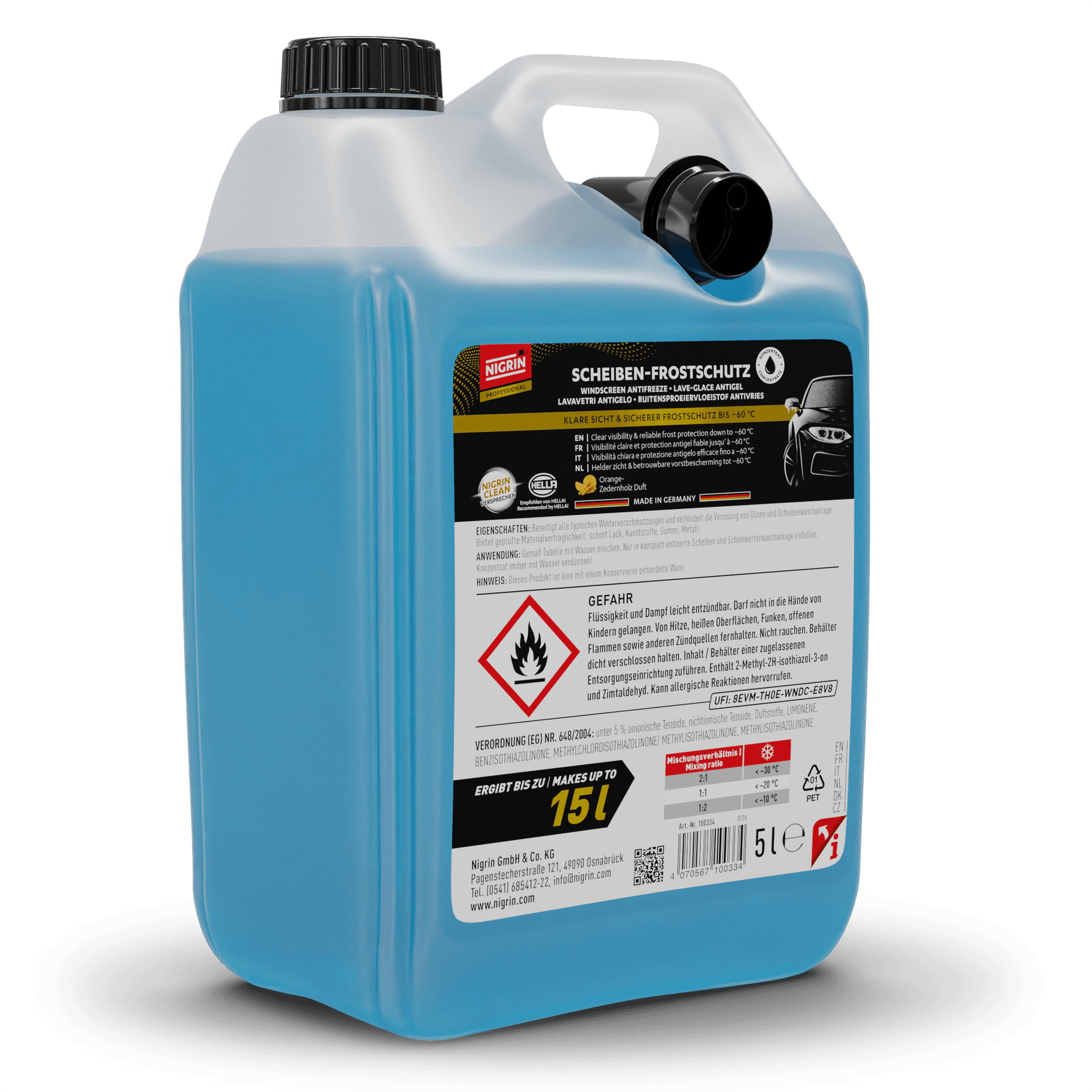 PROFESSIONAL Antifrost + Scheibenklar Konzentrat -60°C 5000 ml