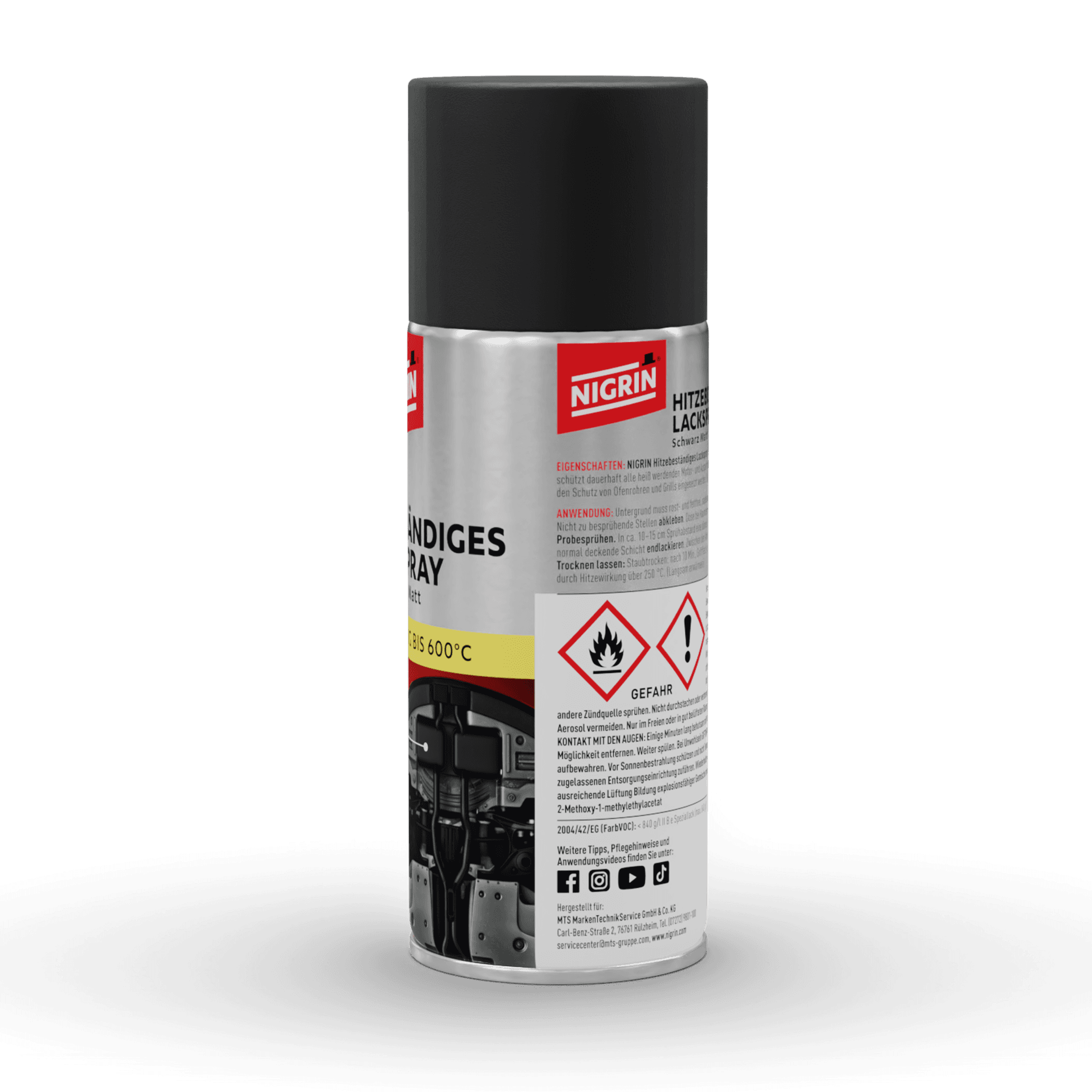 Hitzebeständiges Lackspray schwarz matt 400 ml