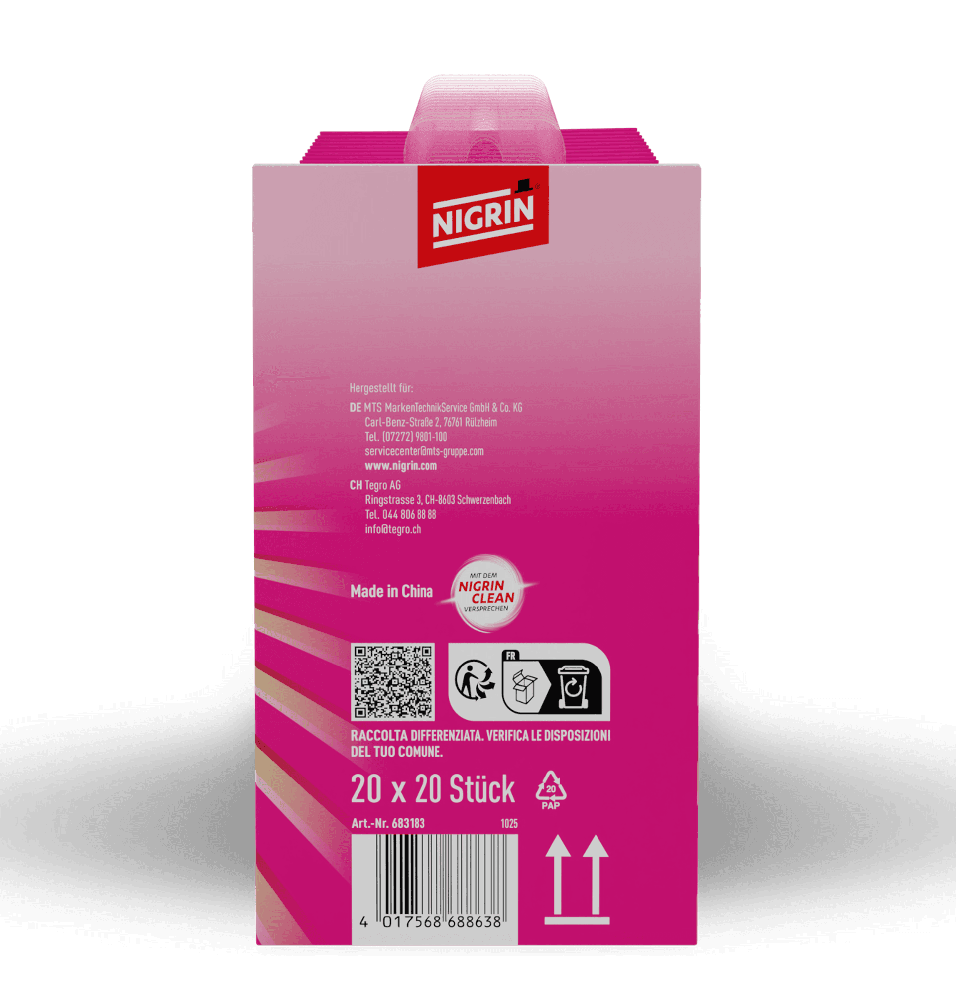POWER Windshield Cleaning Wipes PINK EUPHORIA 20 pcs.