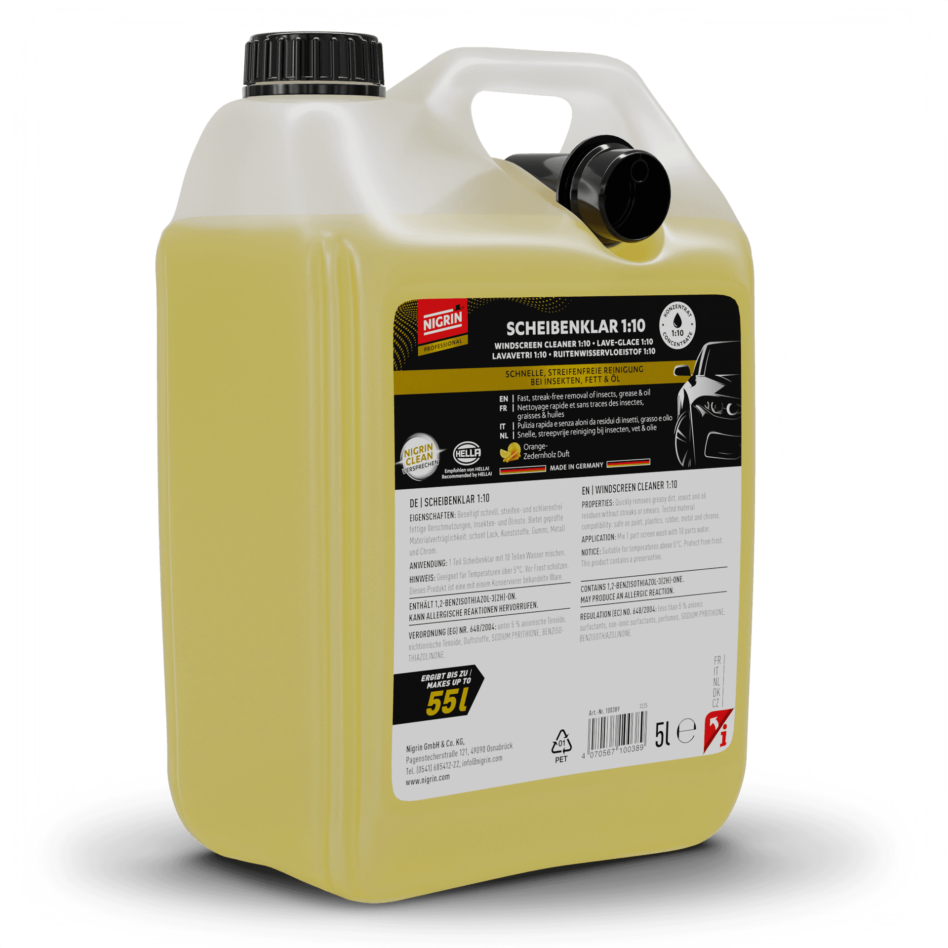 PROFESSIONAL Windshield Cleaner Summer Concentrate 1:10 5 L