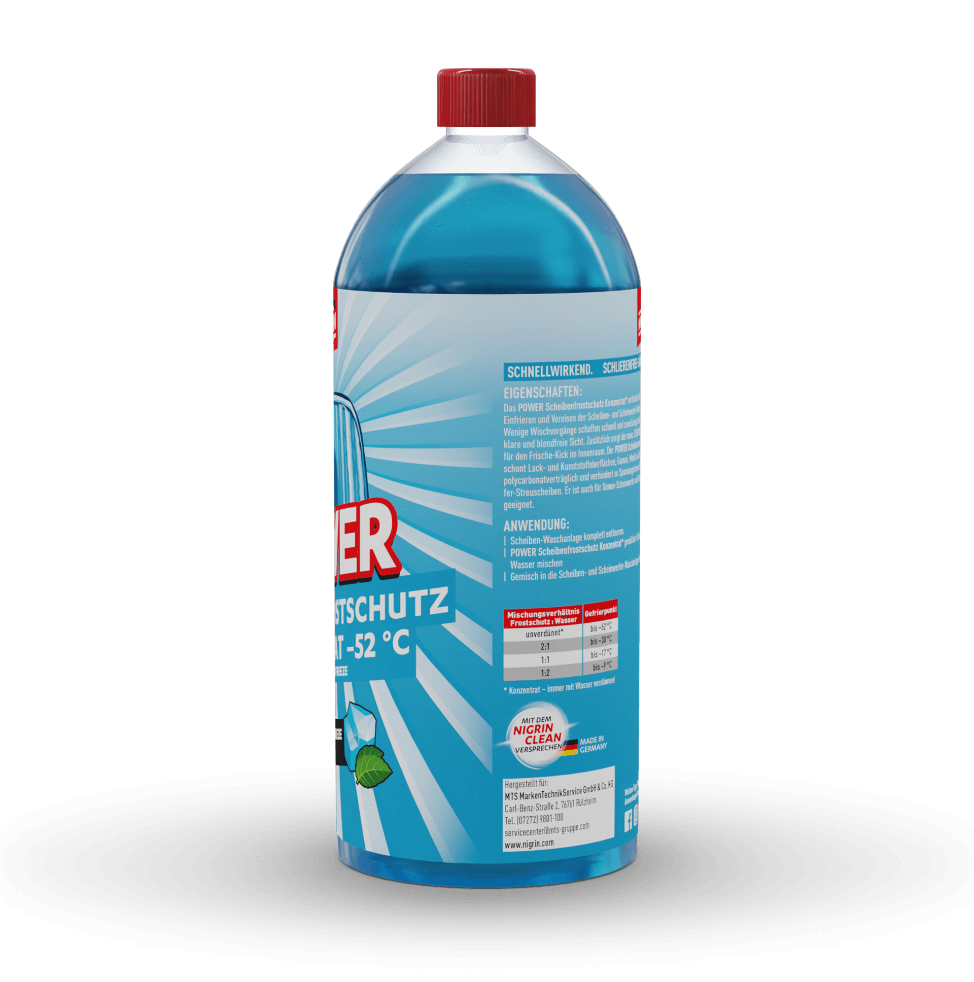 POWER Scheibenfrostschutz Konzentrat 1:2 Fresh Glacier Breeze -52 °C 1000 ml