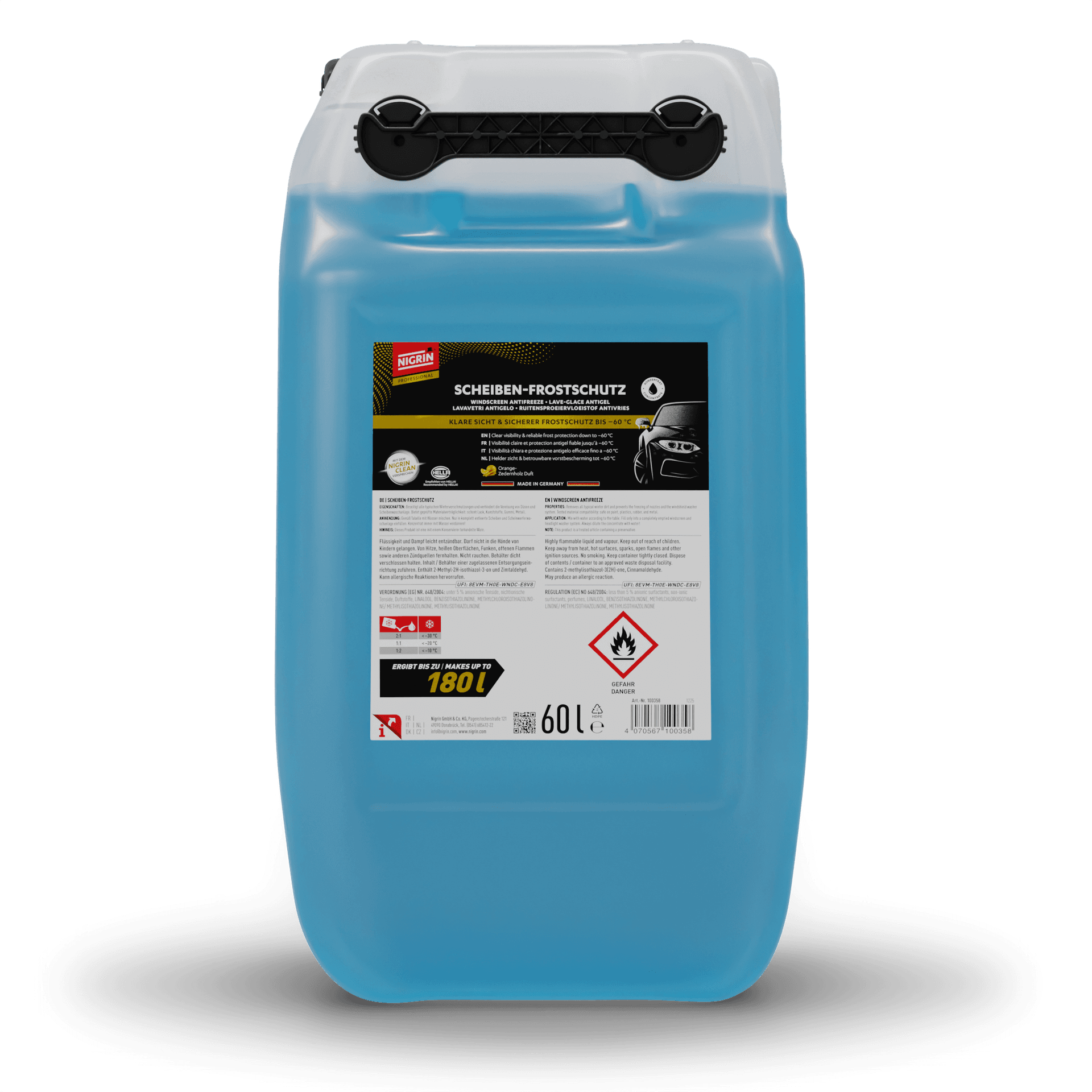 PROFESSIONAL Antifreeze + Windshield Cleaner Concentrate -60°C 60 L
