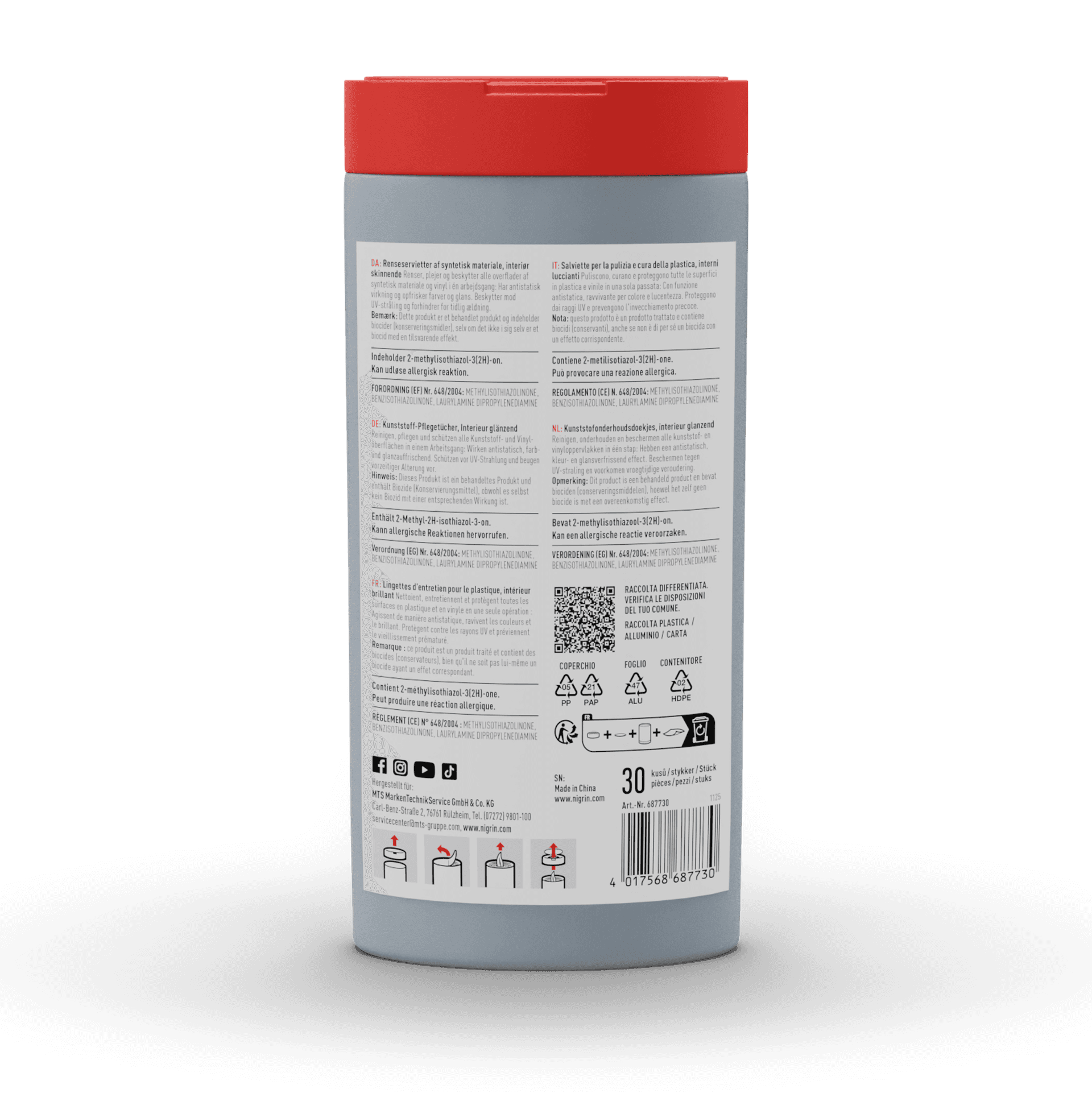 PERFORMANCE Plastic Care Wipes Glossy 30 pcs.
